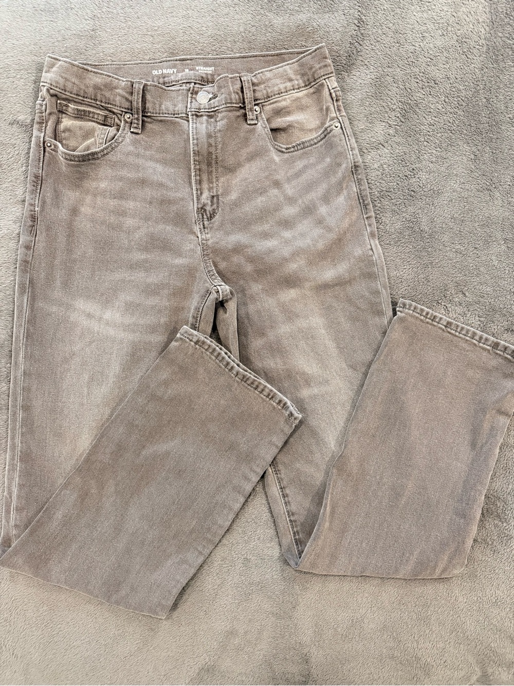Old Navy Kids Straight-Leg Jeans in Taupe Size 18